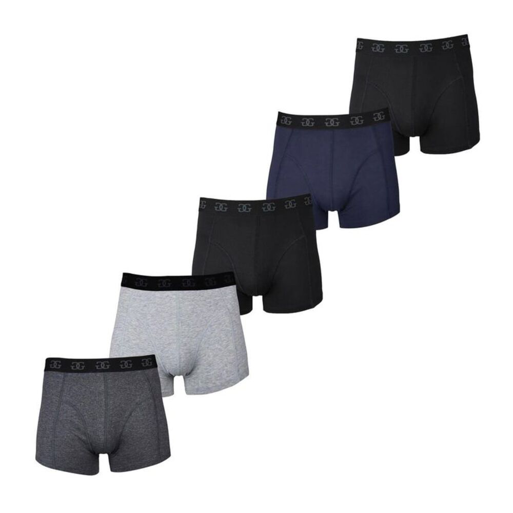 Giorgio Mens Cotton Blend Boxer Shorts (Pack of 5) / Core Black